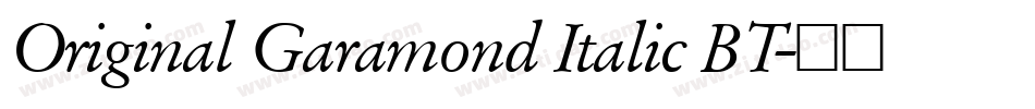 Original Garamond Italic BT字体转换